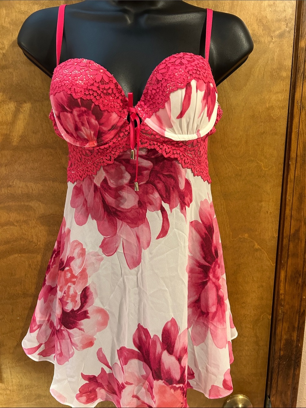 Pink Floral Lace Babydoll Chemise - Homecoming